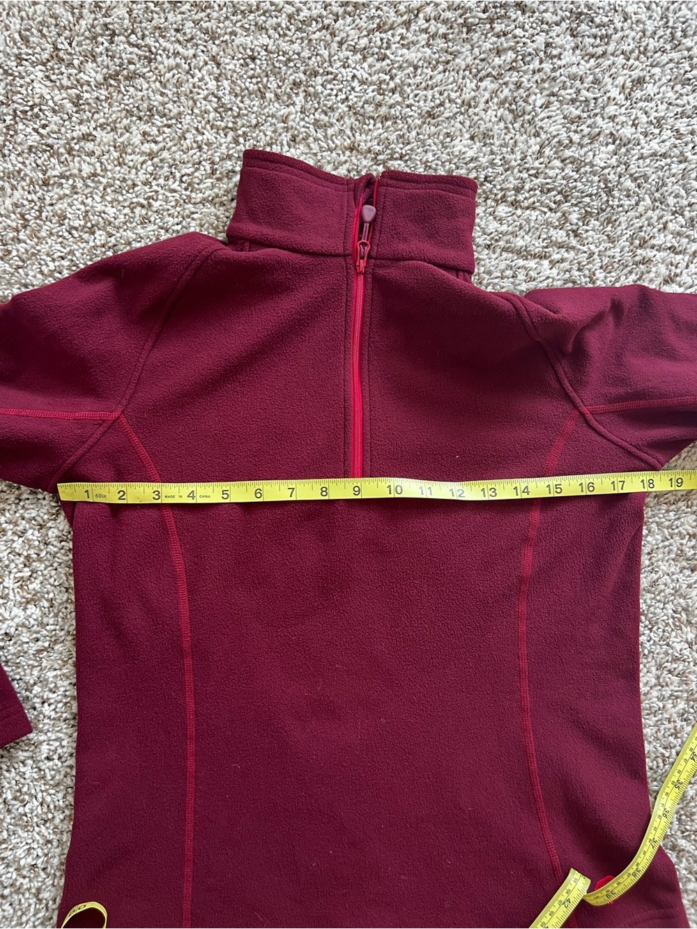Mountain Hardwear Microchill 2.0 1/4 Zip T Fleece Pullover Maroon/Burgundy Sz M - Picture 9 of 9